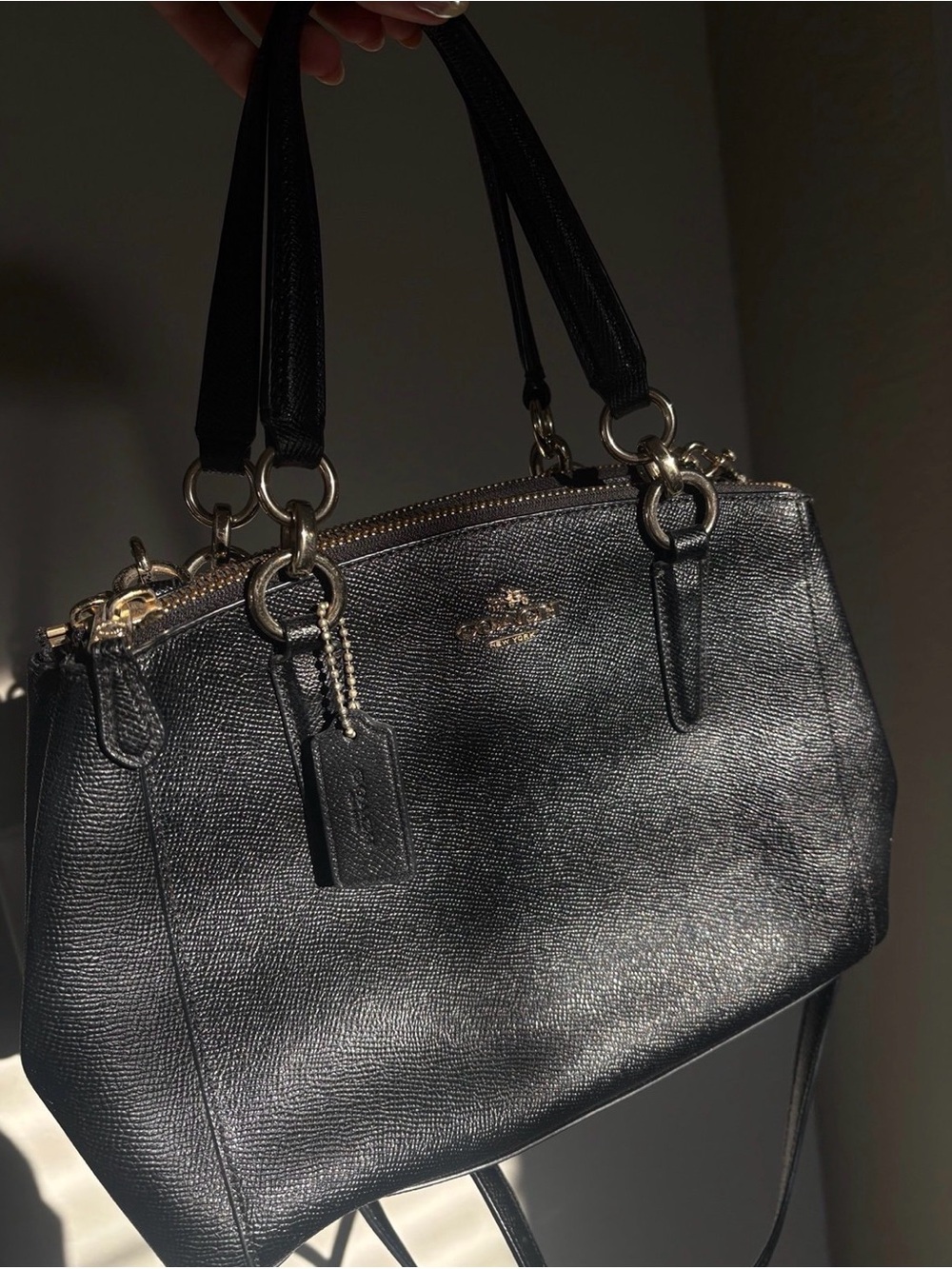 Coach Black Leather Carryall - Picture 6 of 7